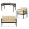 Outdoor 4-Piece Wicker Conversation Set with Rustproof Metal Frame